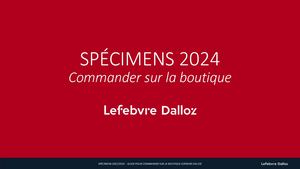 Tutoriel - Commande de spécimens 2024