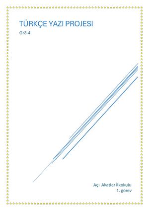 1 Yazma Projesi ÇAlışmaları