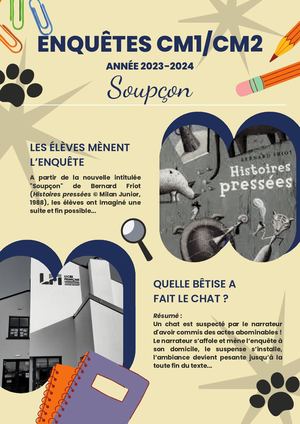 Soupçon Suite De Texte Cm1 Cm2 Année 2023 2024