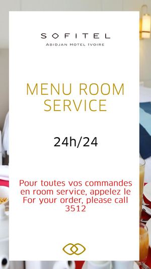 Menu Room Service Sofitel Abidjan