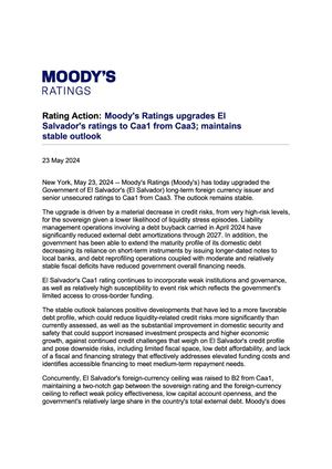 Moodys El Salvador 2024