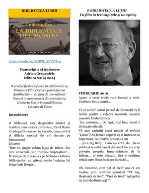 Biblioteca Lumii Eco