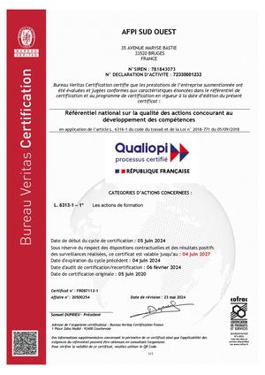 Certificate 20500254 Afpi Sud Ouest (003)