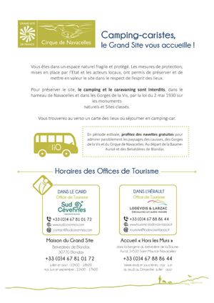 Affiche Camping Car Stationnement cirque de Navacelles