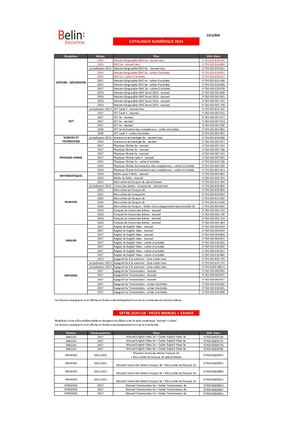 Belin Education Manuels Numeriques College Ean 2024