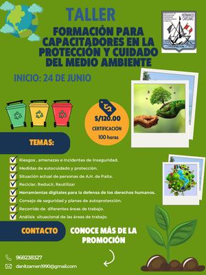 Afiche de Taller de medio Ambiente