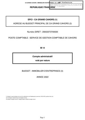 CA 2022 GRAND CAHORS IMMOBILIER D'ENTREPRISES