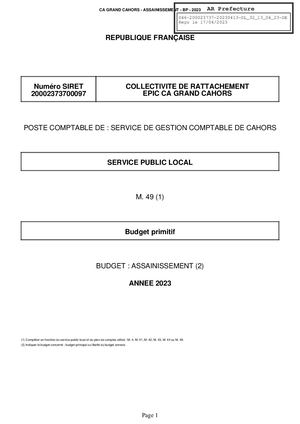 BP 2023 GRAND CAHORS - ASSAINISSEMENT