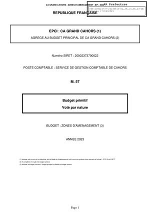 BP 2023 GRAND CAHORS - ZONE D'AMENAGEMENT