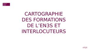 Cartographie Des Formations et interlocuteurs EN3S