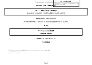 CA 2023 GRAND CAHORS - LOTISSEMENTS