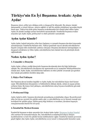 Türkiye'nin En İYi Boşanma Avukatı Aydın Aydar