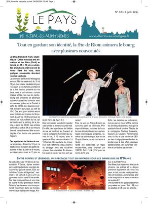 Le Pays de Riom-ès-Montagnes n°614 juin 2024