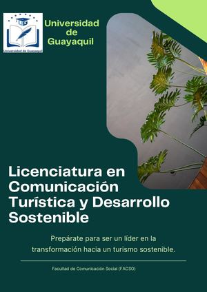 Licenciatura En Comunicación Turística Y Desarrollo Sostenible