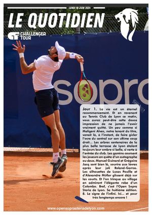 Le Quotidien de l'Open Sopra Steria - Lundi 10 juin