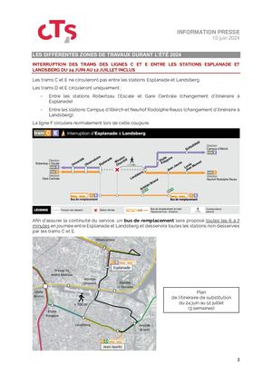 CTS : les travaux d'été 2024