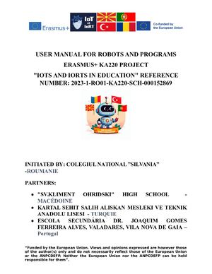 User Manual For Robots And Programs