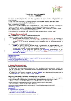 Feuille de route famille clafouti