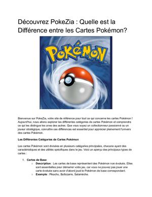 Quelle est la différence entre les cartes Pokemon?