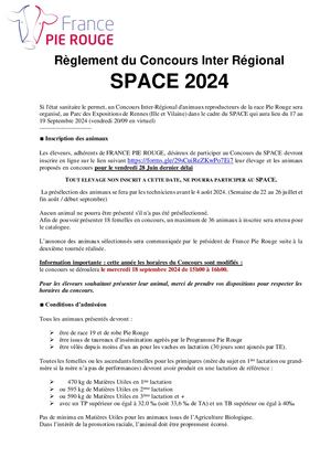 Règlement Pie Rouge Space 2024