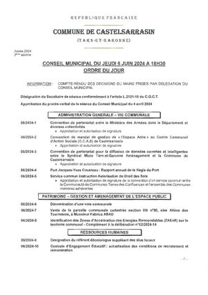 Cm Du 6 Juin 2024 - Dossier Des Deliberations Executoires