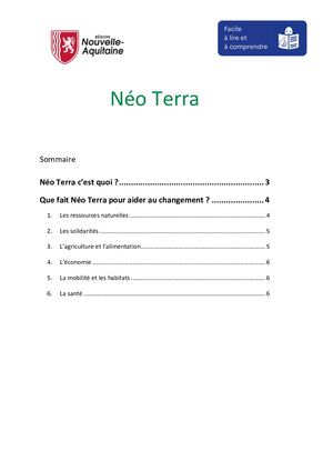Néo Terra - Facile à lire et à comprendre