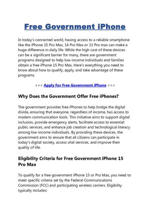 Free Government iPhone 15 Pro Max [Apply Now]