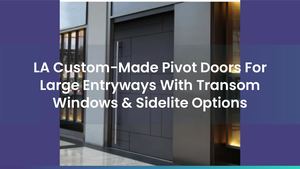 LA Custom-Made Pivot Doors For Large Entryways With Transom Windows & Sidelite Options