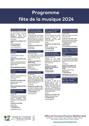 Programme fête de la musique 2024