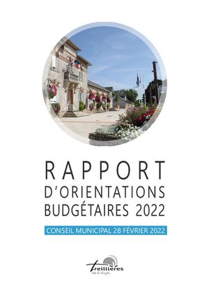 RAPPORT D'ORIENTATION BUDGETAIRE 2022
