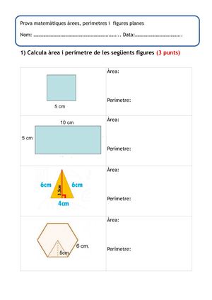 Prova Mates àrees  Perímetres I Figures Planes Ordinari Definitivo