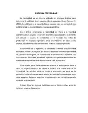 Qué es la Factibilidad