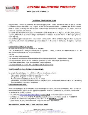 CGV - Grande boucherie 1er