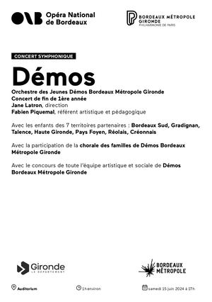 Concert Démos samedi 15 juin 2024
