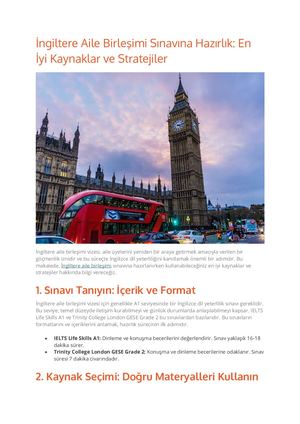 Ingiltere Aile Birlesimi Sinavina Hazirlik En Iyi Kaynaklar Ve Stratejiler