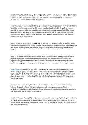 Anne Kiz Iliskisi Sagliksiz