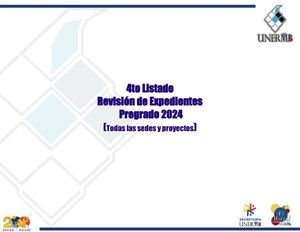 4to Listado Revisión De Expedientes Pregrado