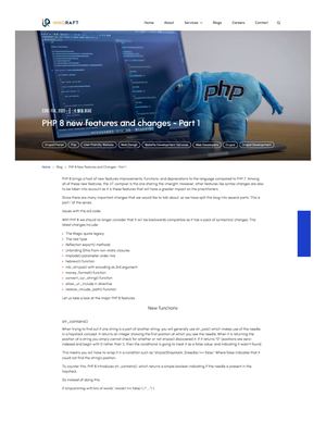 PHP 8 New Features: Exploring Changes and Enhancements