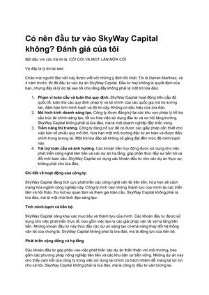 SkyWay Capital: Đánh giá Tài liệu và Ảnh Chia Sẻ