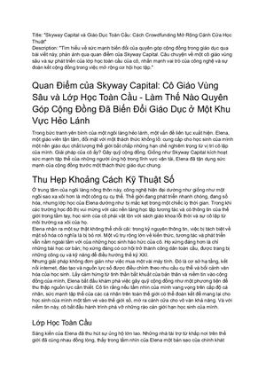 SkyWay Capital - Đầu tư và Đánh giá Vận tải