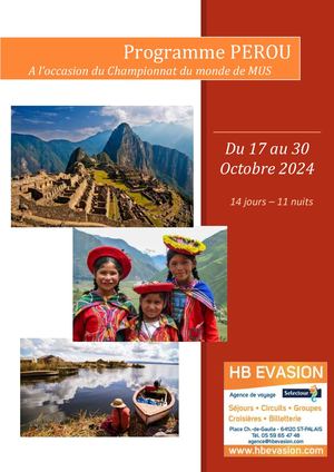 Perou 2024 Programme