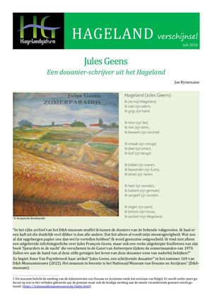Jules geens, een schrijver douanier uit het Hageland