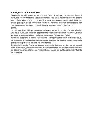 La Llegenda De Ròmul I Rem