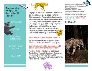 El Jaguar animal en peligro de exticion