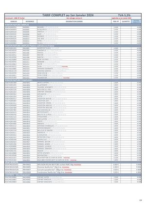 Tarif Complet 2024