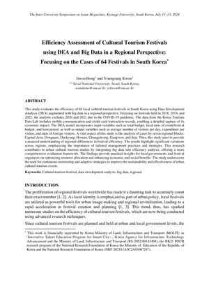 Efficiency Assessment Of Cultural Tourism Festivals Using Dea And Big Data In A Regional Perspective