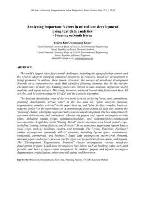 Analyzing Important Factors In Mixed Use Development Using Text Data Anaytics Focusing On South Korea