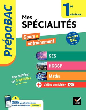 Prépabac Mes spécialités SES, HGGSP, Maths 1re générale - 2024-2025