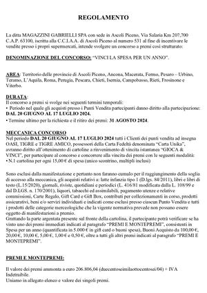 Regolamento Concorso Vinci La Spesa Per Un Anno