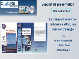2024 06 Le transport aérien décarboné en 2050, une question d'énergie par Michel Wachenheim et Xavier Bouis Présentation